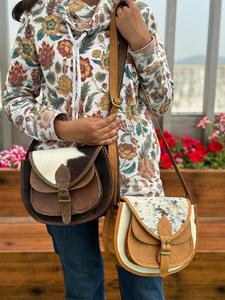 Sacs à main en cuir de vachette pour femmes en cuir véritable sac à bandoulière grande capacité sac à bandoulière sacs à main en cuir occidental - Product Image 3