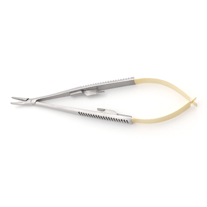 Oferta Especial: Portaagujas Castroviejo Curvo TC 1.2mm 14cm, Instrumento Microquirúrgico de Precisión en Acero Inoxidable - Product Image 5