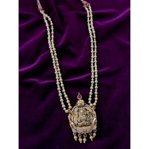 Collier Nakshi en argent 92.5 plaqué or pour mariages et cadeaux - Product Image 1