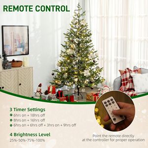 Albero di Natale Artificiale in Cedro Sparse da 2,1 m con Luci LED, 2931 Punte Illuminate, con Supporto per Feste all'Aperto e Festività - Product Image 5