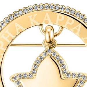 Broche en cristal doré avec pendentif circulaire, élégante, accessoire de mode pour femmes et jeunes filles, idéale pour les soirées - Product Image 2