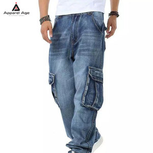 Jeans Cargo con Logotipo Personalizado, Jeans de Pierna Ancha Holgados, Pantalones con Múltiples Bolsillos, Ropa Urbana, Moda Hip Hop, Ropa Casual - Product Image 4