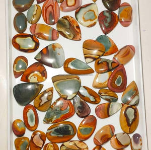 Cabujón de Ágata Jaspe Policromada Natural, Cristales Curativos Sueltos de Diseño, Certificados por Terceros, Sin Tratamientos para Piedras Preciosas - Product Image 2