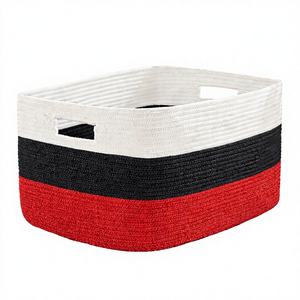 Cesta de Almacenamiento Tejida de Cuerda de Algodón Ecológica Aanju Square 100L - Diseño Moderno para Guardería, Bebés y Almacenamiento en el Hogar - Product Image 1