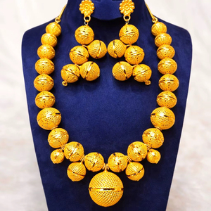 Vintage USA France Style Copper African <b>Beads</b> Balls 20mm Size Necklace Jewelry <b>Set</b> for Women Party - Product Image 1