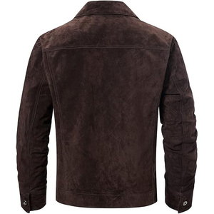 <b>Men's</b> Genuine Leather Full-Zip Casual Vintage Thick Outerwear <b>Jacket</b> Eco-Friendly Autumn - Product Image 2