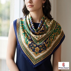 Fabricant d'écharpes carrées en soie OEM ODM, foulards de poche pour femmes à imprimé floral numérique, tissu personnalisé, vente en gros Afrique - Product Image 5