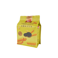 Sachet d'emballage alimentaire personnalisé imprimé avec logo, refermable à fermeture éclair, fond plat, pour fromage, gaufrettes, biscuits, snacks, bonbons, et coffrets cadeaux