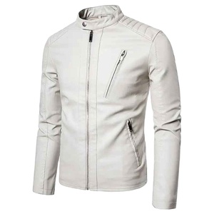 Vestes en cuir de première classe pour hommes, style populaire d'automne, veste en cuir pour hommes, vente en gros, mode, fermeture éclair cool, vestes en cuir PU pour hommes - Product Image 1