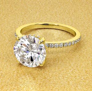 2.5 CT Moissanite <b>925</b> Sterling <b>Silver</b> Gold Prong Set Certified Engagement Wedding Anniversary Diamond Alternative Geometric <b>Ring</b> - Product Image 1