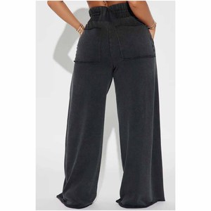 Pantalones Deportivos Extra Grandes de Felpa de Algodón Grueso de Estilo Vintage de Alta Calidad para Mujer, Pantalones de Algodón Lisos Teñidos para Invierno - Product Image 6