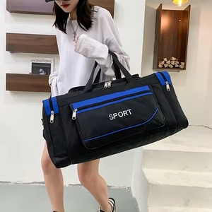 Customized Men's PU <b>Leather</b> Luxury Bucket Tote Gym <b>Bag</b> Mature Portable Sports Fitness Duffel Zipper Waterproof Outdoor Luggage - Product Image 5