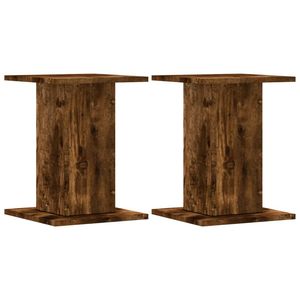 2 supports pour plantes en bois d'ingénierie en chêne fumé, 11,8x11,8x15,7, plateaux pour pots - Product Image 2