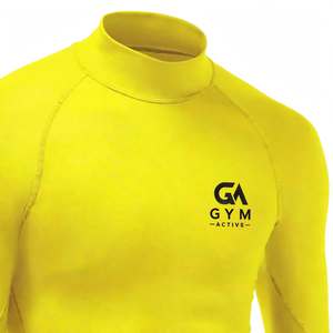Hauts de sport anti-transpiration en polyester/coton pour hommes, chemises décontractées, sous-vêtements thermiques anti-transpiration, col montant profond, manches longues - Product Image 4