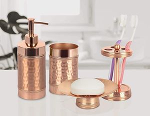Juego de Baño Clásico de Metal para Interiores Tradicionales con Dispensadores de Jabón, Vasos, Bandejas y Decoración Coherente - Product Image 6