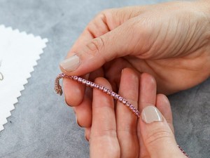 Pink Sapphire Tennis Bracelet 8CT Round Pink Sapphire Line Bracelet 14K 18K Gold Platinum Luxury Jewelry - Product Image 4