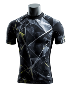 T-shirt de sport à manches courtes pour homme, à séchage rapide, avec motif géométrique, idéal pour la gym - Product Image 3