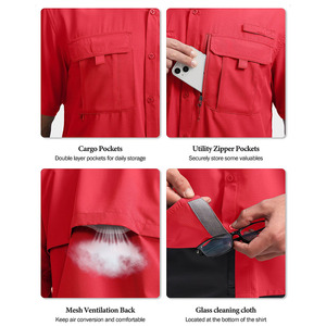 Camisetas de Pesca de Diseño Moderno, Ajuste Cómodo, Tela Elástica, Transpirable, Spandex y Algodón, para Hombre - Product Image 4