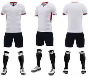 Maillots en polyester personnalisables OEM, tenues d'entraînement de football, uniformes de soccer, vêtements de football américain, shorts à blocs de couleur, séchage rapide - Product Image 1