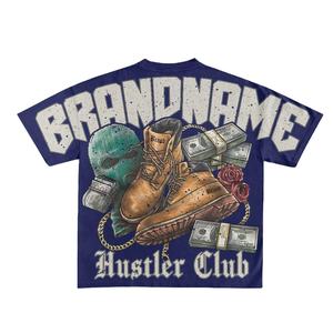 BRANDNAME Men's Oversized <b>T</b>-Shirt With Photo Print <b>Back</b> Logo Street Style Short Sleeve O-Neck Jersey Fit - Product Image 2