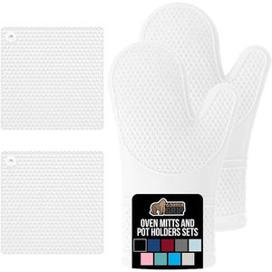 Set Gratuito di 4 Guanti da Forno in Silicone Morbido con Fodera in Cotone Spesso, Impermeabili e Resistenti al Calore, Flessibili e Durevoli - Product Image 1