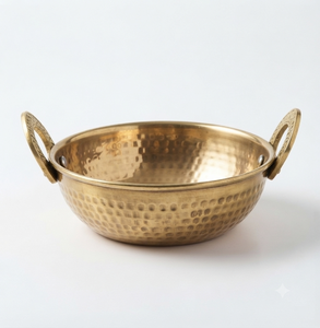 Premium Pure Brass Kadahi With Dual Handle For Home Kitchen Cookware <b>Pot</b> Stovetop <b>Cooking</b> Durable Round Kadahi - Product Image 6