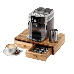 กล่องเก็บแคปซูลกาแฟและที่จัดเก็บชาคุณภาพสูง ทำจากไม้กระถินเทศ สำหรับจัดระเบียบ K-Cup บนโต๊ะในครัวและสำนักงาน - Product Image 1