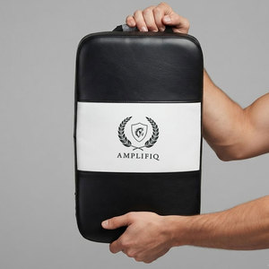 Heavy Leather <b>Kick</b> <b>Shield</b> for Boxing Training Durable Outer Cover Thick Padded Center Breathable Eco-Friendly Secure Hand Straps - Product Image 4