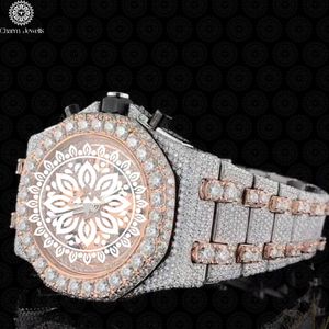 Montre de luxe Charm Jewells en acier inoxydable, cadran analogique 40 mm, design ajouré, verre, date automatique, résistante à l'eau 10 bars, mécanique - Product Image 3