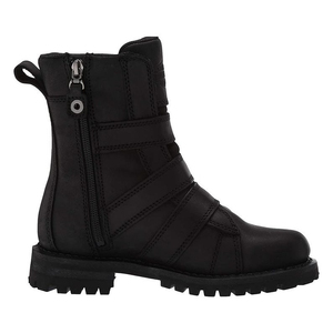 Bottes de moto unisexes en cuir noir, imperméables, respirantes, à séchage rapide, avec fermeture éclair latérale, semelle épaisse, pour l'automne - Product Image 2