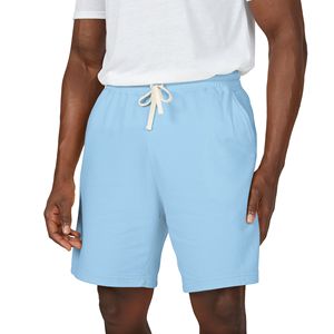 Men's Light Blue Cotton Bermuda Shorts Mid Waist <b>Drawstring</b> Casual Plus Size - Product Image 1