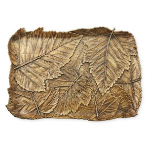 Bandeja Decorativa Moderna de Lujo con Hojas Doradas, Plato de Aluminio Tallado a Mano para Centro de Mesa de Café y Decoración de Bodas - Product Image 6