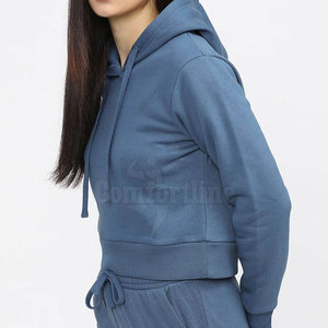 Latest Style Solid Color Women <b>Crop</b> <b>Top</b> <b>Hoodies</b> Wholesale Customized Women <b>Crop</b> <b>Top</b> <b>Hoodies</b> - Product Image 3