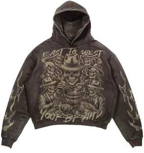 Conjunto Deportivo Premium Personalizado con Lavado Ácido y Efecto Desgastado por el Sol, Sudadera con Logotipo Serigrafiado, Pantalones Deportivos Acampanados, Ropa Urbana Y2K al por Mayor - Product Image 2