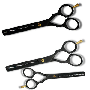 Tijeras de Entresacar Profesionales Multicolor de Hoja Recta para Barbero, Herramienta de Belleza Hecha a Mano con Mango de Goma y Punta Afilada de Acero Inoxidable - Product Image 5