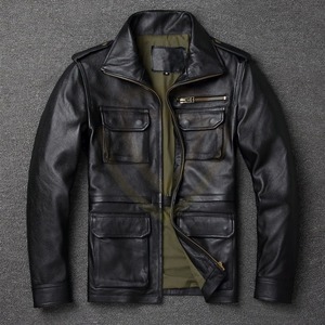 Fashion Outerwear Factory Price Men's High Street Genuine <b>Leather</b> <b>Jackets</b> Custom Logo Durable <b>Real</b> <b>Leather</b> <b>Jackets</b> - Product Image 2