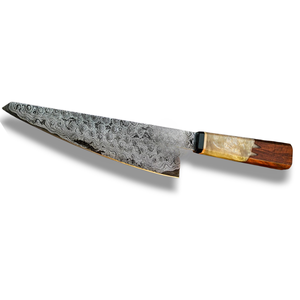 Cuchillos de Chef de Calidad Premium con Hoja Decorativa de Acero Damasco y Cómodo Mango de Madera Compuesta para Cortar Carne y Uso Diario - Product Image 1