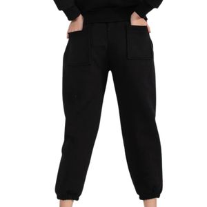 Women's Black Cargo <b>Jogger</b> Pants Elastic Drawstring Waist Casual Sweatpants with Side Pockets <b>Cuffed</b> Ankles for Workout - Product Image 6