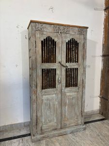 Armario de Cocina de Madera Maciza Azul, Elegante, de Tamaño Mediano, Estilo Clásico, Vintage, de Lujo, Moderno, Artesanal, para Almacenamiento - Product Image 3