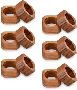 Anneaux de serviette en bois faits à la main, économiques, pour la décoration de table et les événements - Product Image 1