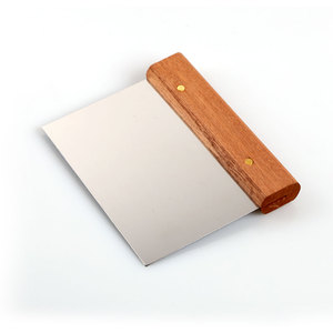 Professional Stainless Steel Dough <b>Scraper</b> Ergonomic Wood Handle 15cm Bench <b>Knife</b> for Bakery Pastry Pizza Kitchen Accessories - Product Image 1