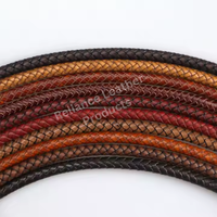 Cordon en cuir tressé véritable pour la fabrication de bijoux, bracelets, colliers, artisanat, accessoires DIY, breloques, couleur personnalisée