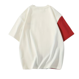 Custom Men's Oversized T-<b>Shirt</b> Short Sleeve O-Neck Color Blocked <b>Patchwork</b> Casual Knitted 100% Cotton - Product Image 2