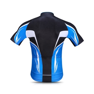 Maillot de Ciclismo para Hombre, Manga Corta, Negro, Azul, Blanco, con Patrón, Transpirable, Ropa de Ciclismo - Product Image 3