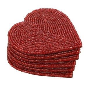 CRYSTAL CRAFT Round Handmade <b>Beaded</b> <b>Coaster</b> with Seed Beads Tableware Mat Artisan <b>Beaded</b> Embroidery <b>Coaster</b> Custom Logo - Product Image 2