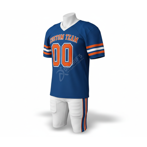 Maillot de football américain personnalisé pour équipe, col en V, manches courtes, sublimation, évacuation de l'humidité, vêtements de sport pour hommes - Product Image 2