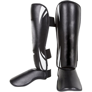 High Quality Custom Logo Leather Shin Pads MMA Leg Foot Protector Muay Thai Kickboxing Shin Guard Karate Martial Arts Training - Product Image 5