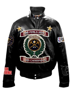 เสื้อแจ็คเก็ตหนังพัฟเฟอร์ทีมเดนเวอร์ นักเก็ตส์ แชมป์เปี้ยนชิพ - Product Image 1