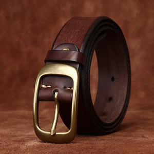 Ceinture pour homme en cuir véritable de haute qualité, boucle carrée en alliage, écologique, longueur réglable 3,0 cm, couleur personnalisée imprimée - Product Image 2