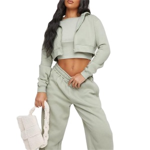 Sweat-shirts pour femmes avec logo personnalisé, veste en molleton de coton, streetwear, manches longues, fermeture éclair, haut court, sweat-shirts à capuche 2026 - Product Image 4